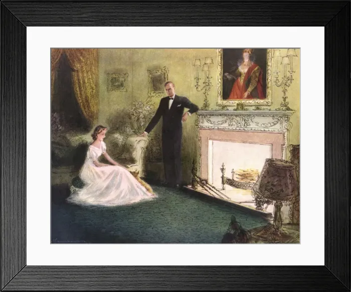 Framed Print : Royal Wedding 1947 - the couple at home Framed Print : Royal Wedding 1947 - the couple at home