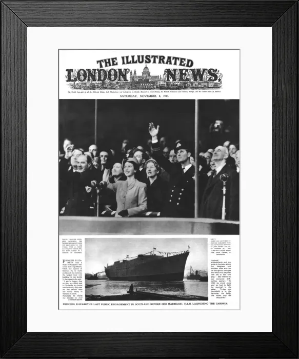 Framed Print : Royal Wedding 1947 - at Clydebank before wedding Framed Print : Royal Wedding 1947 - at Clydebank before wedding