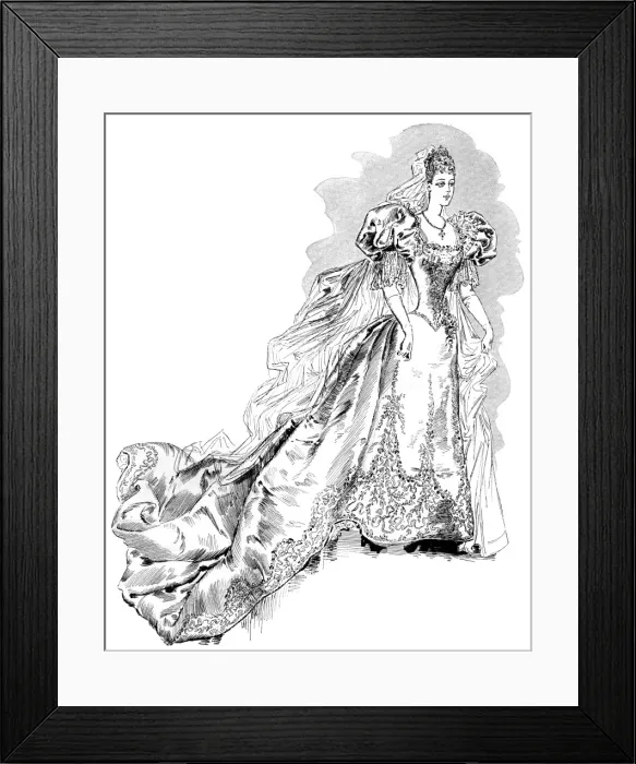 Framed Print : Princess Victoria Melita of Edinburghs wedding dress