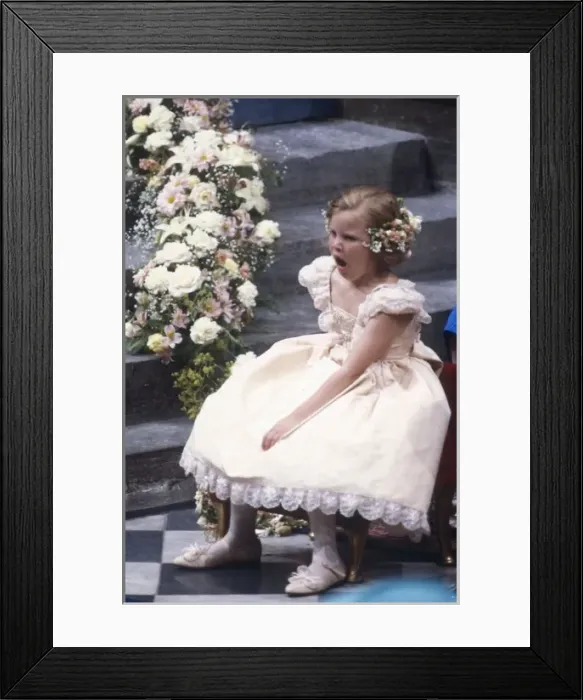 Framed Print : Royal Wedding 1986 - yawning bridesmaid Framed Print : Royal Wedding 1986 - yawning bridesmaid