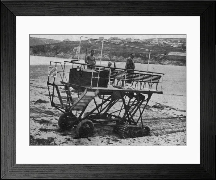 Framed Print : The hotel bus to Burgh Island Framed Print : The hotel bus to Burgh Island