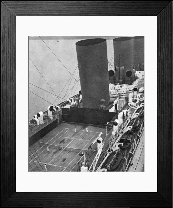 Framed Print : Tennis court on board the Empress of Britain