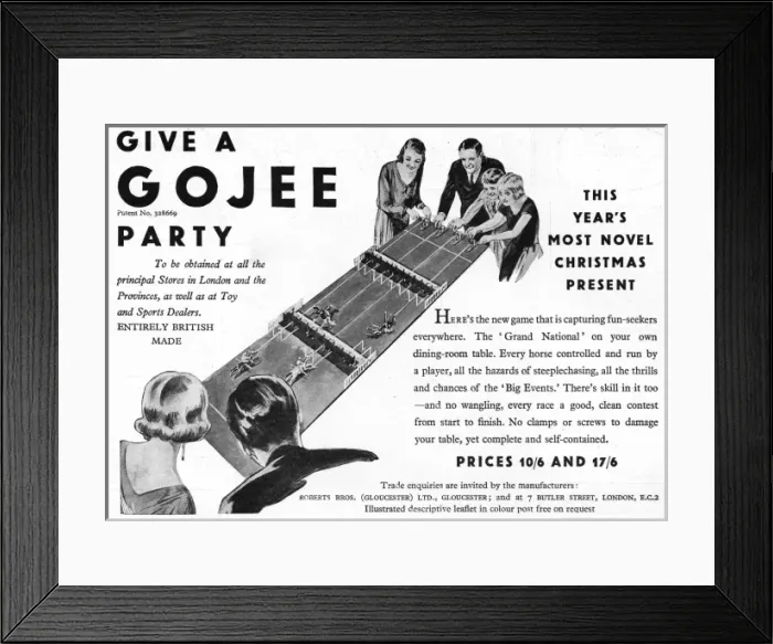 Framed Print : Gojee game advertisement Framed Print : Gojee game advertisement