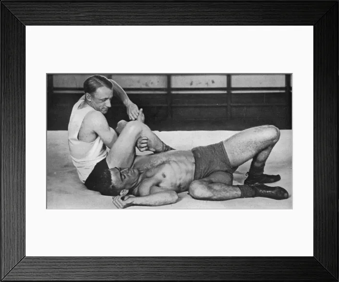 Framed Print : Don Bradman wrestling Framed Print : Don Bradman wrestling