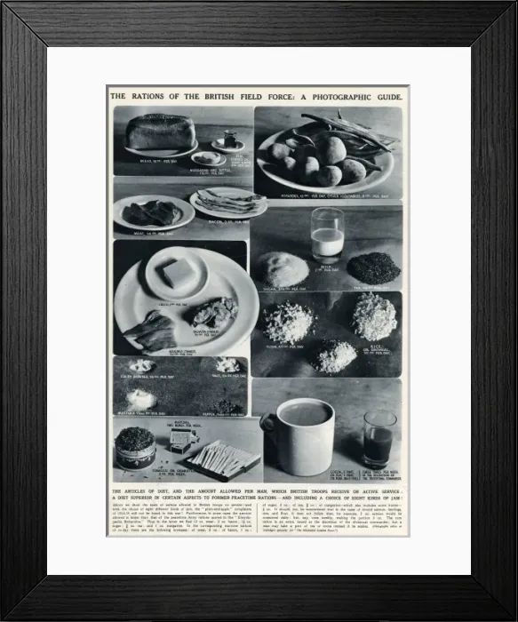 Framed Print : Ration of the British field forces 1939