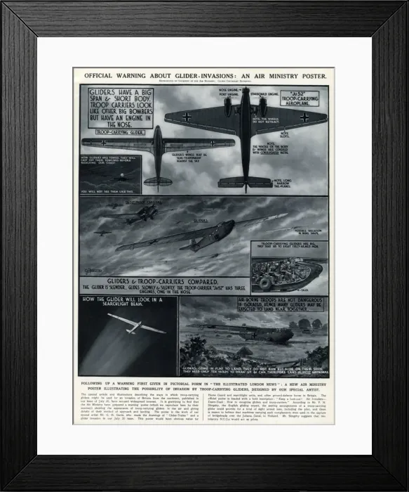 Framed Print : Glider invasions of Britain by G. H. Davis