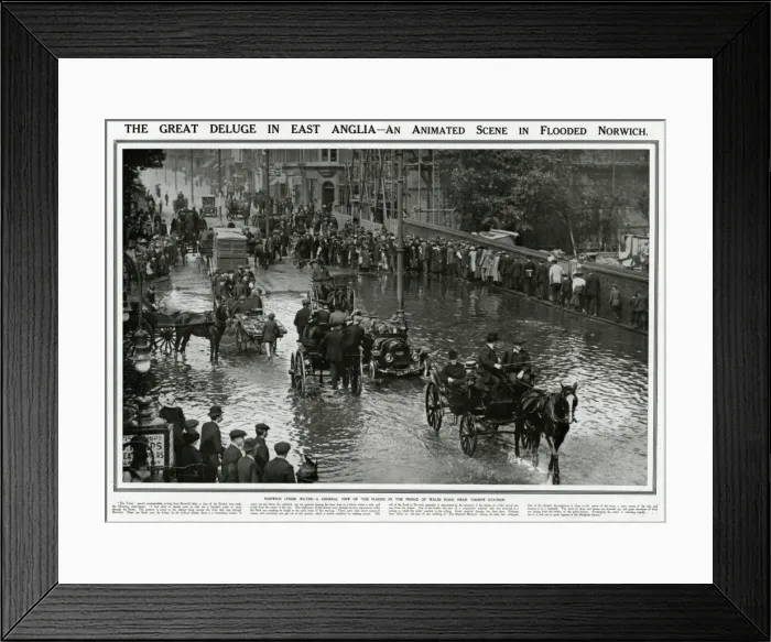Framed Print : Norwich flooded 1912 Framed Print : Norwich flooded 1912