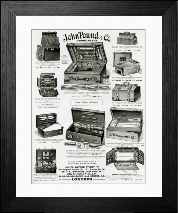 Framed Print : Advert for John Pound & Co cases 1913 Framed Print : Advert for John Pound & Co cases 1913
