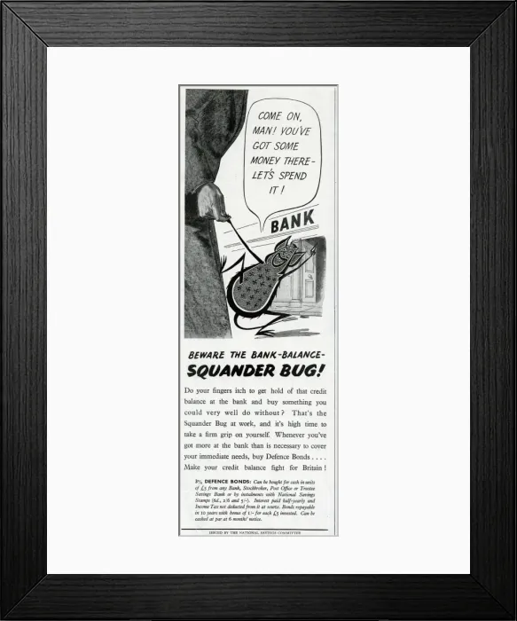 Framed Print : Advert from the National Savings Committee 1943 Framed Print : Advert from the National Savings Committee 1943