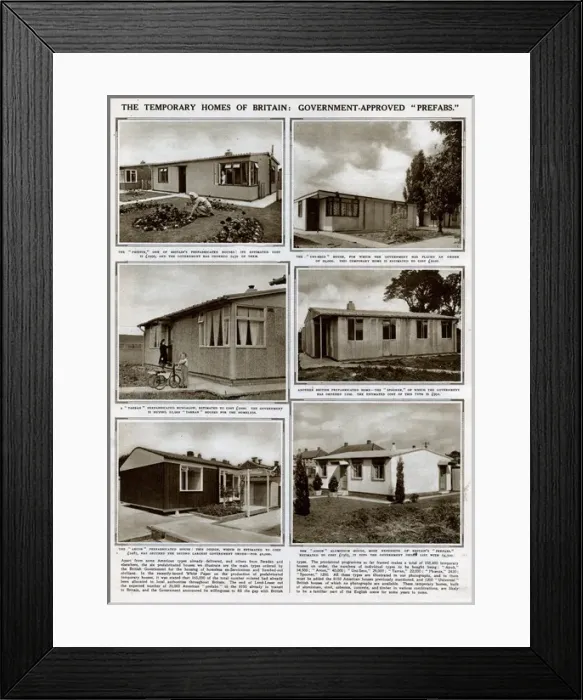 Framed Print : Temporary homes of Britain 1945 Framed Print : Temporary homes of Britain 1945