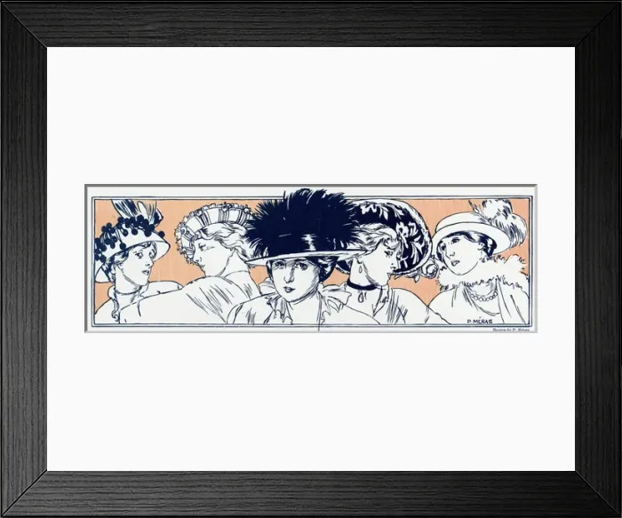 Framed Print : Women with feathered hats 1913 Framed Print : Women with feathered hats 1913