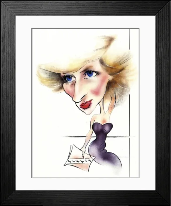 Framed Print : Princess Diana caricature Framed Print : Princess Diana caricature