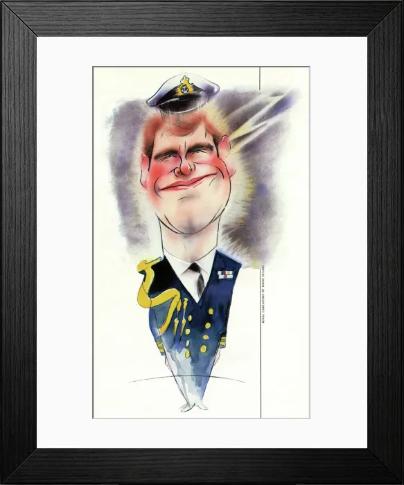 Framed Print : Prince Andrew in Caricature Framed Print : Prince Andrew in Caricature
