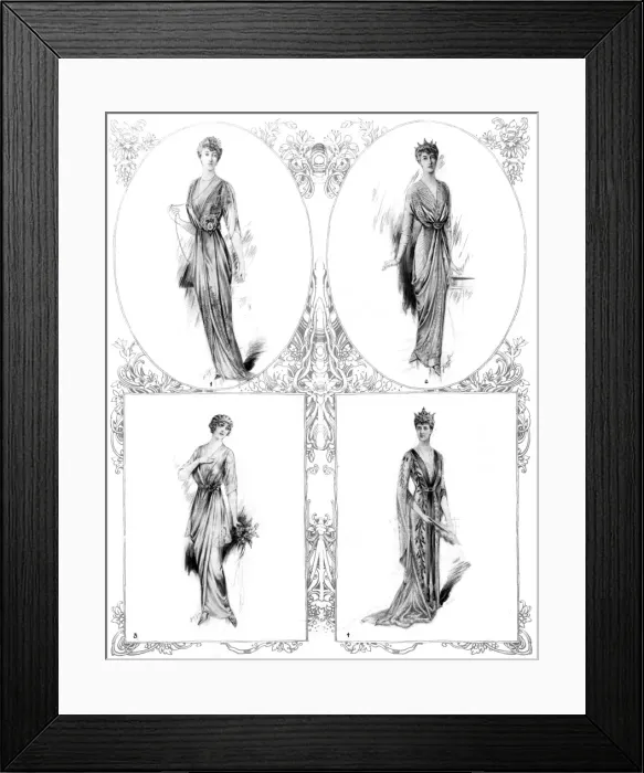 Framed Print : Royal Wedding 1913 -- Connaught Fife -- four gowns Framed Print : Royal Wedding 1913 -- Connaught Fife -- four gowns