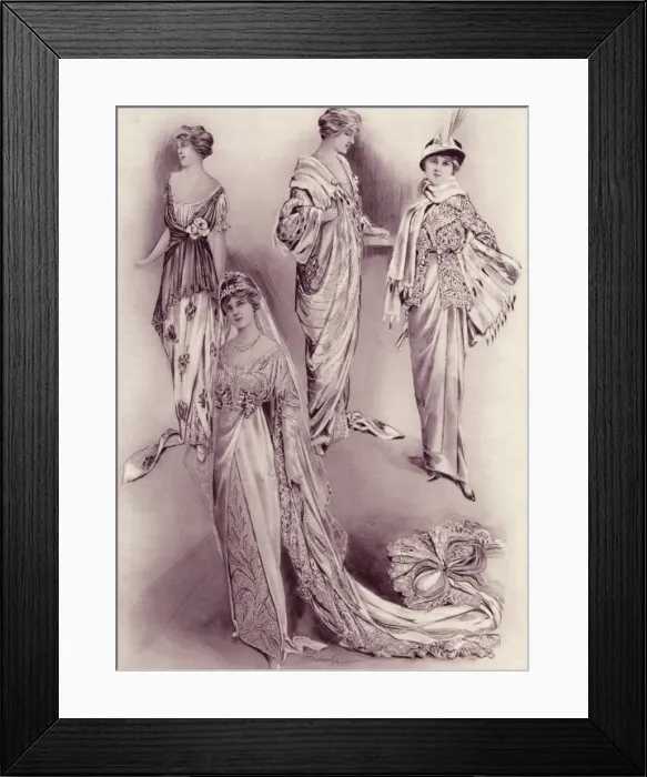 Framed Print : Royal Wedding 1913 -- Connaught Fife -- four dresses Framed Print : Royal Wedding 1913 -- Connaught Fife -- four dresses