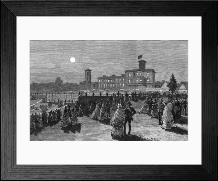 Framed Print : Royal Wedding 1885 -- grounds of Osborne House, evening Framed Print : Royal Wedding 1885 -- grounds of Osborne House, evening
