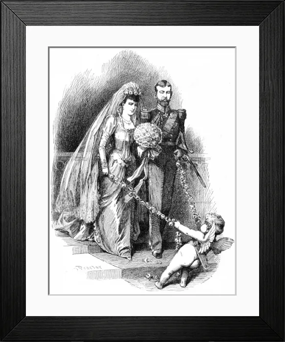 Framed Print : Royal Wedding 1893 - George, Duke of York and Mary Framed Print : Royal Wedding 1893 - George, Duke of York and Mary