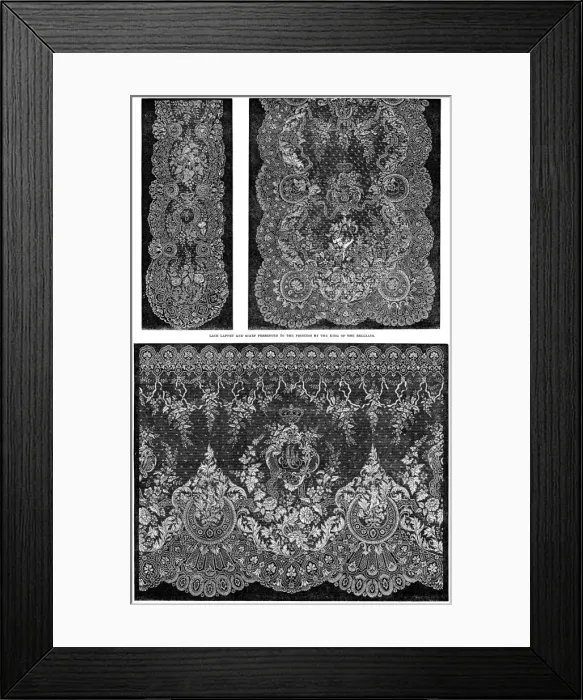 Framed Print : Royal wedding 1863 - wedding gift of Belgian lace Framed Print : Royal wedding 1863 - wedding gift of Belgian lace