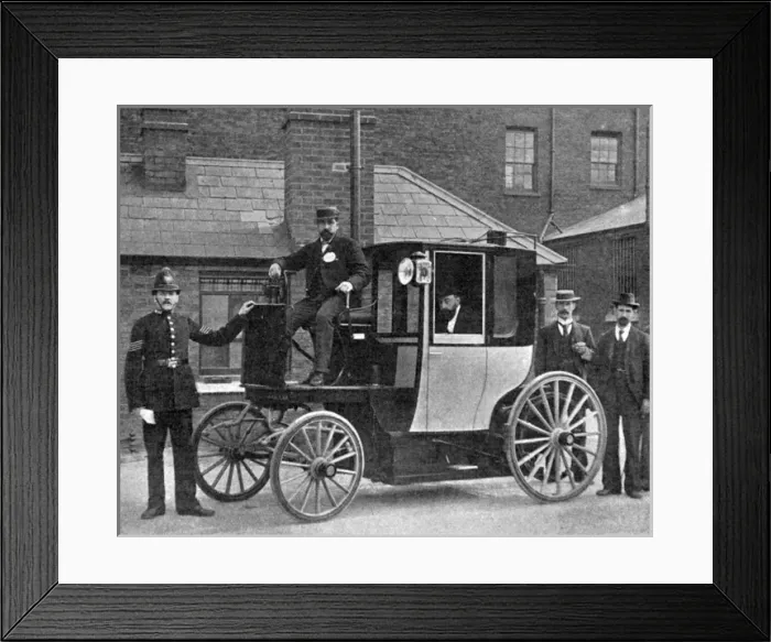 Framed Print : First electric cab licensed in London Framed Print : First electric cab licensed in London