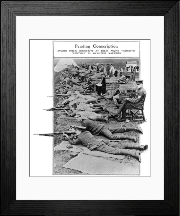Framed Print : English public schoolboys at Bisley
