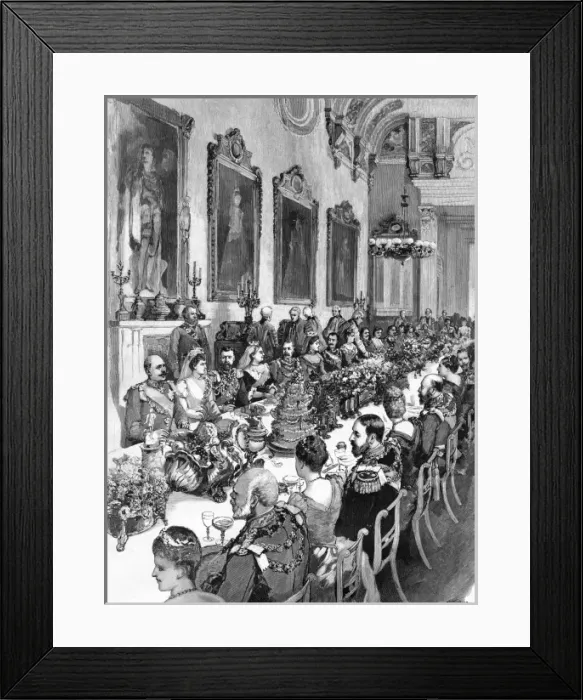 Framed Print : Royal wedding 1893 - breakfast at Buckingham Palace Framed Print : Royal wedding 1893 - breakfast at Buckingham Palace