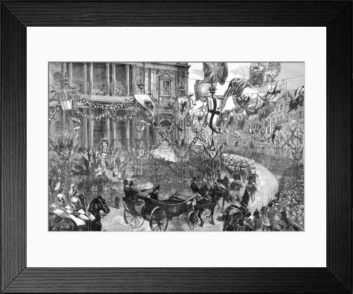 Framed Print : Royal wedding 1893 - procession passed St Paul s Framed Print : Royal wedding 1893 - procession passed St Paul s
