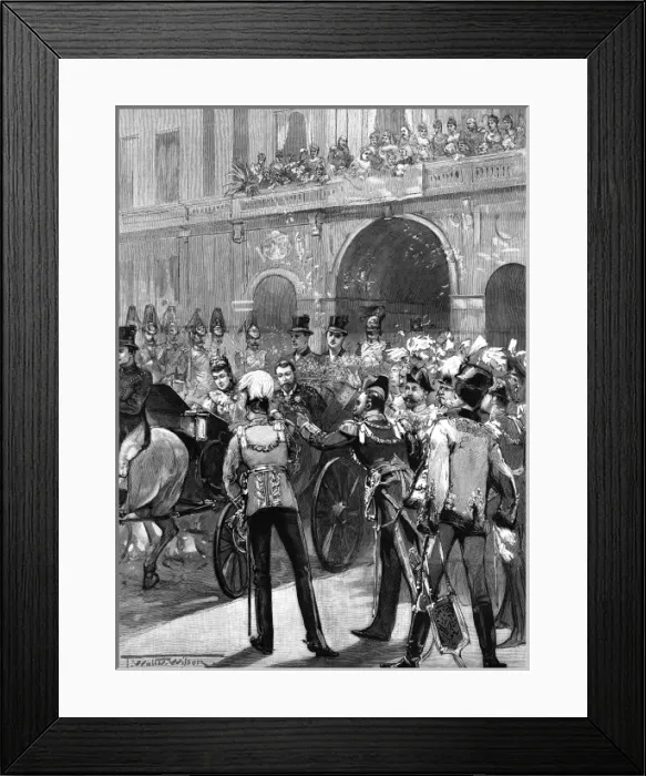 Framed Print : Royal wedding 1893 - the departure Framed Print : Royal wedding 1893 - the departure