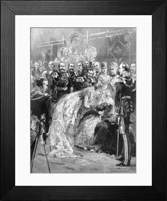 Framed Print : Royal wedding 1893 - Queen Victoria congratulates the bride Framed Print : Royal wedding 1893 - Queen Victoria congratulates the bride