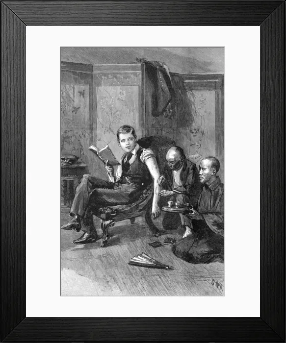 Framed Print : Prince George having a tattoo, Japan 1881 Framed Print : Prince George having a tattoo, Japan 1881