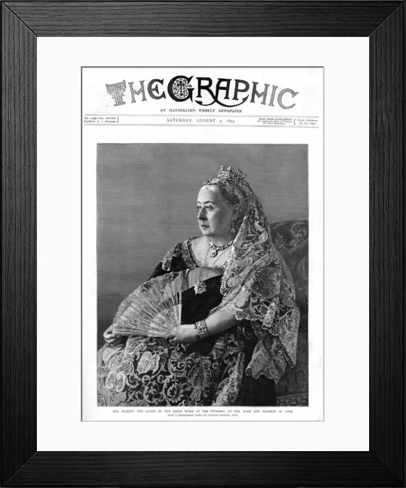 Framed Print : Royal wedding 1893 - the Queen Victorias dress