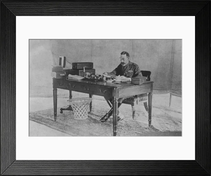 Framed Print : George V working in a tent Framed Print : George V working in a tent