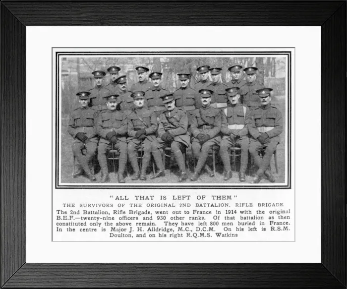 Framed Print : 2nd Battalion, Rifle Brigade survivors Framed Print : 2nd Battalion, Rifle Brigade survivors