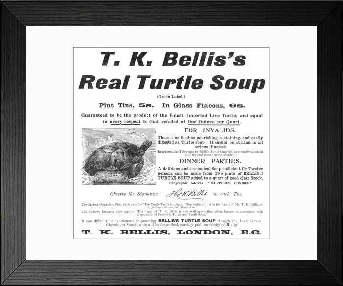 Framed Print : Turtle Soup Advertisement Framed Print : Turtle Soup Advertisement