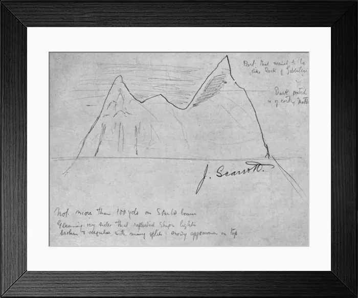 Framed Print : Original sketch of the iceberg which sank the Titanic