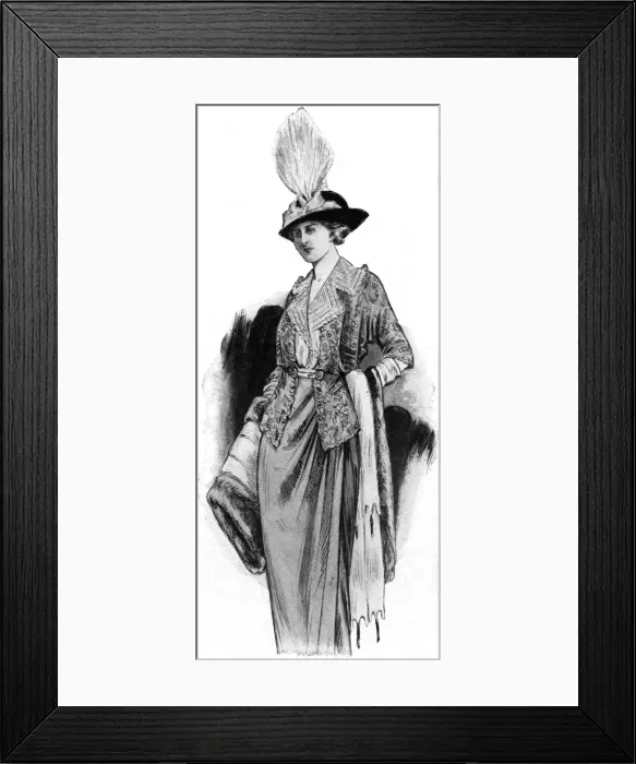 Framed Print : Going Away gown and furs of the Duchess of Fife