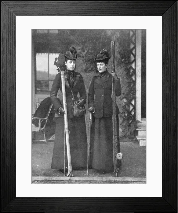 Framed Print : Queen Alexandra and Princess Victoria - royal anglers
