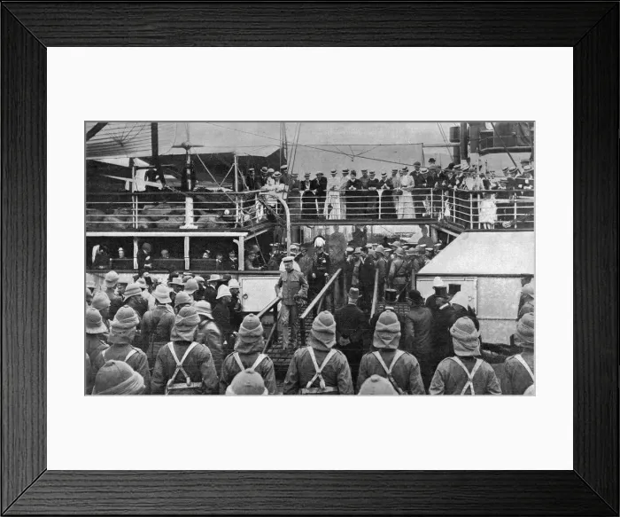 Framed Print : The arrival of Lord Roberts and Lord Kitchener at Cape Town