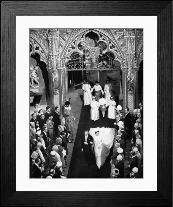 Framed Print : Royal Wedding 1963 - Princess Alexandra and Angus Ogilvy