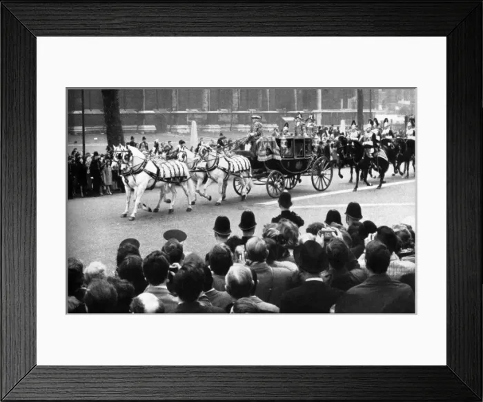 Framed Print : Royal Wedding 1963 - the Glass Coach Framed Print : Royal Wedding 1963 - the Glass Coach