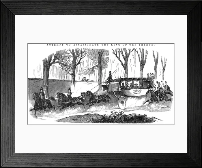 Framed Print : Assassination attempt on King Louis Philippe Framed Print : Assassination attempt on King Louis Philippe