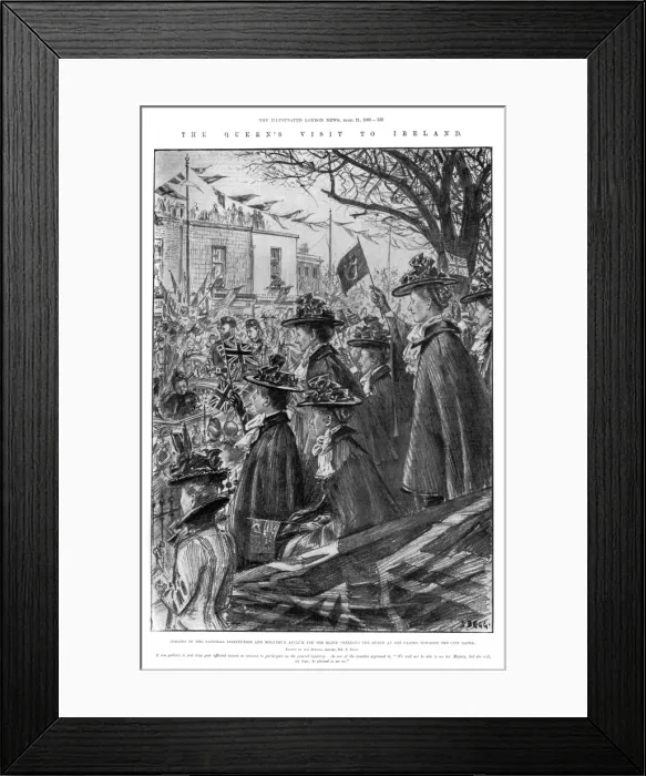 Framed Print : The Royal Visit to Ireland, 1900 - blind women cheer Framed Print : The Royal Visit to Ireland, 1900 - blind women cheer
