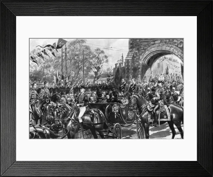 Framed Print : The Royal Visit to Ireland, 1900 - Mayor and city keys Framed Print : The Royal Visit to Ireland, 1900 - Mayor and city keys