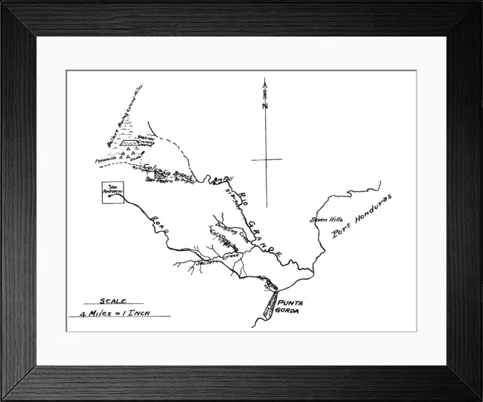 Framed Print : Lubaatun map, 1924 Framed Print : Lubaatun map, 1924