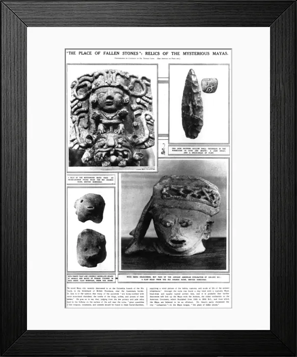 Framed Print : Lubaantun archaeology - mysterious Maya relics, 1924 Framed Print : Lubaantun archaeology - mysterious Maya relics, 1924