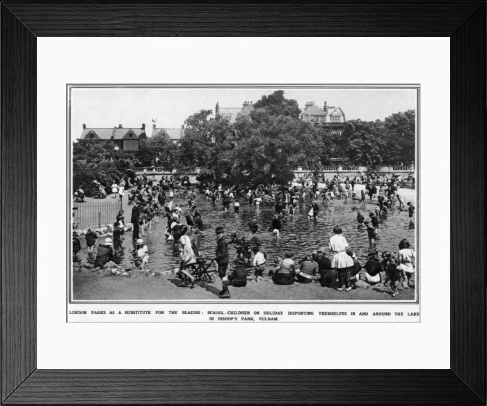 Framed Print : London parks as substitutes for the seaside: Bishops Park