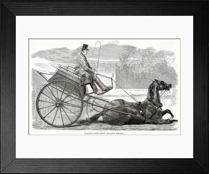 Framed Print : Osmond's Patent Safety Balancing Dogcart 1875 Framed Print : Osmond's Patent Safety Balancing Dogcart 1875