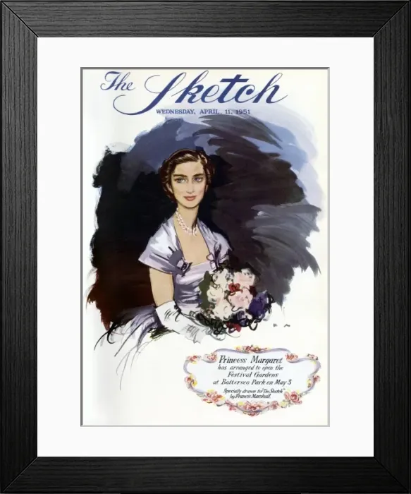 Framed Print : The Sketch front cover with Princess of Margaret - Festival Framed Print : The Sketch front cover with Princess of Margaret - Festival