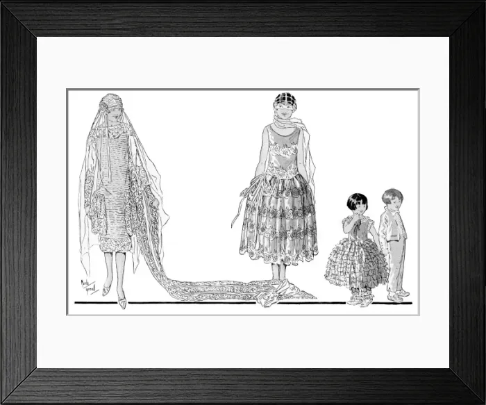Framed Print : Bridal fashions 1928
