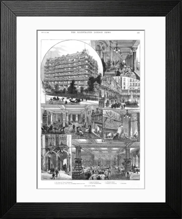 Framed Print : The Savoy Hotel, 1889