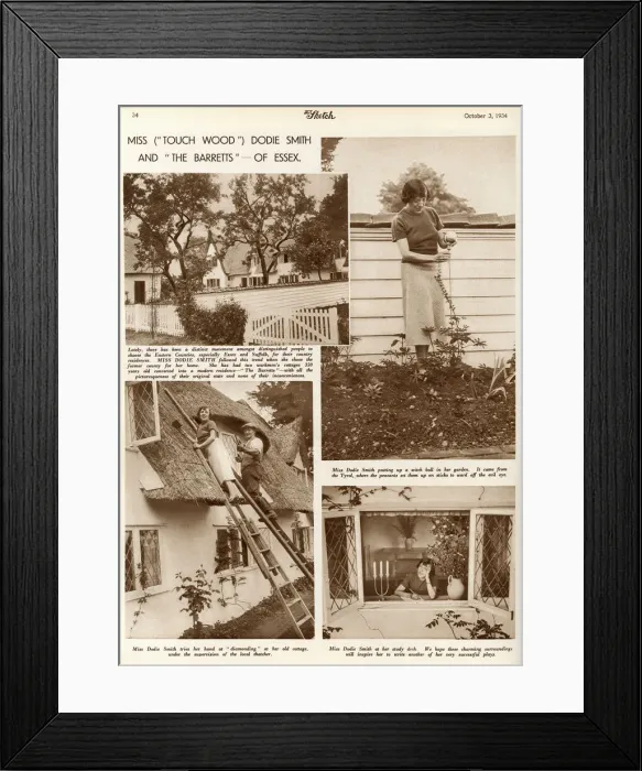 Framed Print : Dodie Smith at home in Essex Framed Print : Dodie Smith at home in Essex